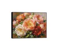 OZPWBVY Flowers Wall Art Painting-Vintage Decoration Picture-Bouquet of Flowers 5-Black Frame Canvas Prints for Living Room 90x117cm35x46in