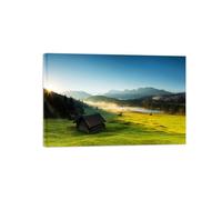 OZPWBVY Landscape Canvas Prints Painting-Forest Grassland-Nature Wall Art Picture-Poster for Living Room Decor Ready to Hang 20x30cm8x12in Wrapped Canvas