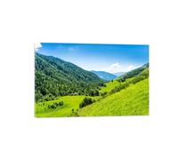 OZPWBVY Landscape Canvas Prints Painting-Mountain Forest-Nature Wall Art Picture-Poster for Living Room Decor Ready to Hang 60x90cm24x35in Wrapped Canvas