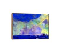 OZPWBVY Landscape Canvas Prints Ready to Hang-Famous Wall Art Painting-Blue Seascape-Modern Home Decor Wood Frame Picture 80x115cm31x45in