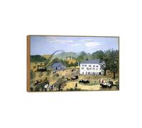 OZPWBVY Landscape Canvas Prints Ready to Hang-Famous Wall Art Painting-Eagle Bridge Hotel-Modern Home Decor Wood Frame Picture 50x80cm20x31in