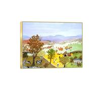 OZPWBVY Landscape Canvas Prints Ready to Hang-Famous Wall Art Painting-Harvest Time-Modern Home Decor Gold Frame Picture 90x117cm35x46in
