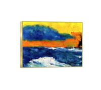 OZPWBVY Landscape Canvas Prints Ready to Hang-Famous Wall Art Painting-Windy Afternoon-Modern Home Decor Gold Frame Picture 60x80cm24x31in
