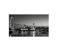 OZPWBVY River Big Ben Black White City Canvas Wall Art 40x70cm Unframed