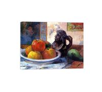 OZPWBVY Still Life Canvas Wall Art Picture-Famous Paintings for Dining Room-Apples Pear Jug-Vintage Kitchen Decor Ready to Hang 50x65cm20x26in Wrapped Canvas