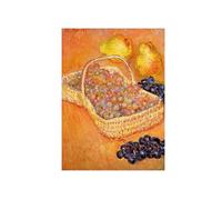 OZPWBVY Still Life Canvas Wall Art Picture-Famous Paintings for Dining Room Home-Basket of Fruits-Vintage Kitchen Decor 40x55cm16x22in Unframed