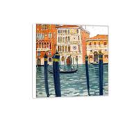 OZPWBVY White Frame-Famous Canvas Wall Art Painting-Pictures for Home Decoration-Grand Canal-Poster and Prints 60x60cm24x24in