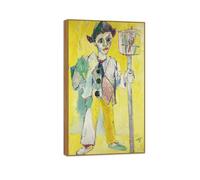 OZPWBVY Wood Frame Canvas Prints Ready to Hang-Famous Wall Art Painting-Man with Three Birds-Modern Living Room Bedroom Home Decor Picture 40x70cm16x27in