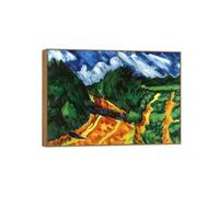 OZPWBVY Wood Frame-Famous Canvas Wall Art Painting-Pictures for Home Decoration-Landscape with Horse and Rider-Poster and Prints 80x115cm31x45in