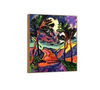 OZPWBVY Wood Frame-Famous Canvas Wall Art Painting-Pictures for Home Decoration-Lighting in Dunes-Poster and Prints 60x75cm24x29in