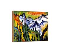 OZPWBVY Wood Frame-Famous Canvas Wall Art Painting-Pictures for Home Decoration-Mountain Peaks-Poster and Prints 30x35cm12x13in