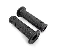 OZRWT 2pcs 7/8" 22mm Universal Motorcycle Handle Grips CNC Aluminum+Rubber Red Blue Gold Handlebar Grip For Scooter E-bike Motorbike(Black-2pcs)