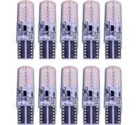 OZSSD 10PCS W5W LED Car Lights, Strobe Flash Silicone Gel Light, T10 3014 24SMD Strobe Flash, Two Modes of Operation Car Bulbs 12V,Yellow