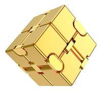 OZSSD Infinity Cube, Speed Cube,Puzzle Cube Aluminum Alloy Metal Magic Cube, Relieve Stress Anxiety Fidget Desk Toy, Sturdy, Heavy, ADHD, Autism,Yellow
