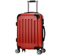 OZSSLJJ 20 Inch Hardside Carry-On Luggage for Business Travel - Lightweight Portable Suitcase with Wheels and Double Zipper(Red)