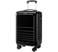 OZSSLJJ Lightweight Hard Shell Travel Suitcase - Airline Approved Luggage for Easy Travel(Black,24in)