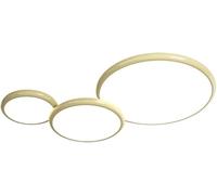 OZSSLJJ Three-Circle Modeling Ceiling Lamp Tricolor Light Adjustable Energy Saving LED Flush Mount High Color Rendering(Yellow,M)