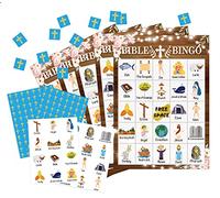OZTEMETY Bible Bingo Card Games, Christian Sunday Church Game Party Supplies, Favors, Decorations, Gifts - 24 Players Bingo Game Bible003