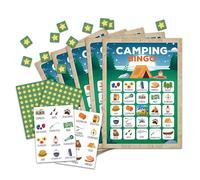 OZTEMETY Camping Bingo Game for Adults, Outdoor Party Supplies - 24 Player Bingo Game, Favors & Decorations