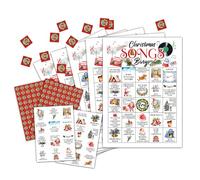 OZTEMETY Christmas Song Bingo, Christmas Bingo, Holiday Bingo Game for Adults Families Large Group, Christmas Party Favors, Christmas Musical Party Games, 24 Players Bingo Cards, D05