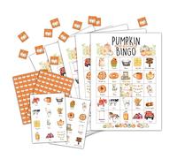 OZTEMETY Fall Pumpkin Bingo Game, Autumn & Thanksgiving Party Supplies, Favors & Decorations for Adults, 24 Players