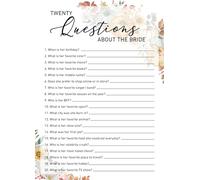 OZTEMETY Questions About The Bride Bridal Shower Games, Fall in Love Wedding Party Game Cards, Autumn Pumpkin Bachelorette Party Games, Boho Bridal Shower Decorations, 25 Cards (06)