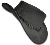 Oztrala Jacaru Hat Suede Leather Cowboy Men's Womens Childrens Kids Australian Outback Western Aussie WS 1007 UK Black