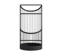 OZTYSGXM Double Layer Umbrella Organizer, Heavy Duty Commercial Metal Umbrellas Bucket with Drip Tray, Large Capacity + Easy Access for Home Hotel Supermarket Entrance,25x55cm,Black
