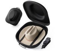 Ozueccr Cowboy Hat Holder for Travel - Crush Proof Hat Carrier Case for Travel Protects up to 2 Cowboy, Panama & Tweed Hats - Equipped with a Carrying Handle, Shoulder Strap & Luggage Strap - Large