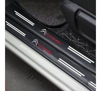 OZWALN 4 Pcs Car Door Sill Protector for Citroen C1 C2 C3 C4 Picasso C5 DS3 DS4 Carbon Fiber Threshold Edge Scuff Plate Protective Kick Plates Accessories