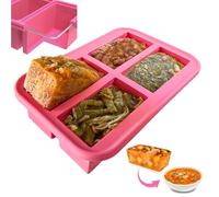 Ozwen 1-Cup Extra Large Silicone Soup Freezer Tray with Lid, Meal Prep with Souper Freezer Food Cubes Container, Baby Food Freezer and Storage Moulds for Sauce & Broth & Leftover (1-Pack, Pink)