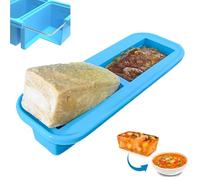 Ozwen 1-Cup Large Silicone Soup Freezer Tray with Lid, Easy Meal Prep Thanks to Soup Freezer Food Cube Container, Freezer Mould & Food Storage for Sauce & Broth & Leftover (Small, 1-Pack, Blue)