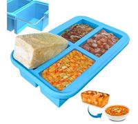 Ozwen 1-Cup Large Silicone Soup Freezer Tray with Lid, Easy Meal Prep Thanks to Souper Freezer Food Cube Container, Freezer Mould & Food Storage for Sauce & Broth & Leftover (1-Pack, Blue)