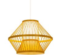 OZWJDY 16-inch Boho Light Fixtures Ceiling Woven Pendant Light Crafted from Rattan and Faux Leather Fabric Suitable for Bedrooms, Hotels, Studies, and Various Spaces Pendant Chandelier