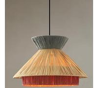 OZWJDY 16-inch Woven Pendant Light Bohemian, Southeast Asian, Chinese, Nordic, Wabi-Sabi-Inspired Multi-Style Ceiling Light Fixture Suitable for Bedrooms, Hotels, Studies, Entryways, and Dining Rooms