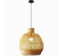 OZWJDY 18-inch Handwoven Pendant Light Rattan Bohemian Wabi-Sabi Nordic Multi-Style Ceiling Light Fixture Suitable for Bedrooms, Hotels, Study Rooms, Dining Areas, Entryways, and More Retro Lamp