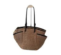 OZWYCY Straw Bag Straw Bag 2024 New Ins Simple One-shoulder Paper Rope Woven Bag Leisure Vacation Beach Bag Straw Bags(Bruin)