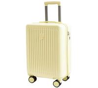 OZWYCY Suitcase 20-inch Trolley Suitcase, Scratch-Resistant, Wear-Resistant, Strong and Durable, Thickened Leather Suitcase Luggage(Beige,22IN)