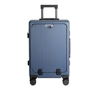 OZWYCY Suitcase Front Opening Aluminum Frame Suitcase Women's Trolley Case Men's Cabin Password Box Business Travel Suitcase Luggage(Blue,B)