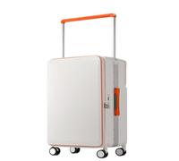 OZWYCY Suitcase Women's New Wide Trolley Suitcase, Side-Opening 20-inch Boarding Box, Front-Opening Luggage Code Suitcase 25 Luggage(White,20in)