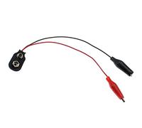 OZXNO 2 Pcs 9V Battery Snap to Dual Alligator Clip Connector Cable I Type 9V Battery Clip Connector with 15cm Lead Wire