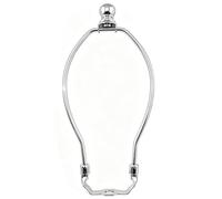 OZXNO 7 Inch Lamp Shade Harp Holder Horn Frame Lamp Shade Bracket with Light Base and Ball Lamp Finial DIY Lighting Replacement Accessories for Table/Floor Lamps (Silver)