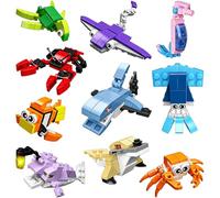 OZXVXZO Mini Building Blocks for Children, 10 Pack Mini Building Blocks for Animals, Party Favors for Easter Carnival Christmas - B