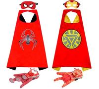 OZXVXZO Spider Cape and Mask for Kids, Hero Launcher Gloves Wrist Toys Mask Cape Cloaks Set Party Costumes Dressing Up Cosplay Costumes Set for Kids Halloween Cosplay Carnival