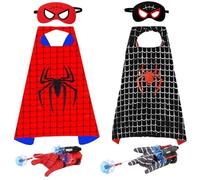 OZXVXZO Spider Cape and Mask for Kids, Spider Costumes Set with Launcher Gloves Wrist Toys Mask Cape Cloaks Party Costumes Dressing Up Cosplay Set for Kids Halloween Cosplay Carnival