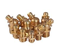 OZXWL 1Piece~10Pcs M3~M16 Brass Hydraulic Zerk Grease Nipple Fittings Lubricating Nipples 45° 90° And Straight Coarse And Fine Thread(Degree 45,10Pcs M3xP0.5)