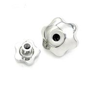 OZXZH 1pcs 304 Stainless Steel Plum Blossom Handwheel Nut Through Hole, Machine Tool Handle Hand Screw Cap Star(M10-42mm)
