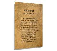 Ozymandias Poster Quotes Wall Decor Poetry Art Prints Framed Office Decor Vintage Painting Pictures Wall Decorations Poem Canvas Saying Modern Artwork Framed (12x18inch)