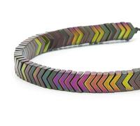 Ozzell Men’s Bracelet - Hematite Bracelet with Natural Crystal Rainbow Arrow Design - Healing & Strength Stones - Magnetic Bracelet for Men and Women - Adjustable Beaded Cord (6 mm) London