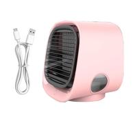 Ozzi Cool,Airabreeze Air Conditioner,Air Con For Bedroom,Small Portable Air Conditioner,With Tank & Led Nightlight, 4 Speed Settings, Cooling In 90 Seconds (Pink)
